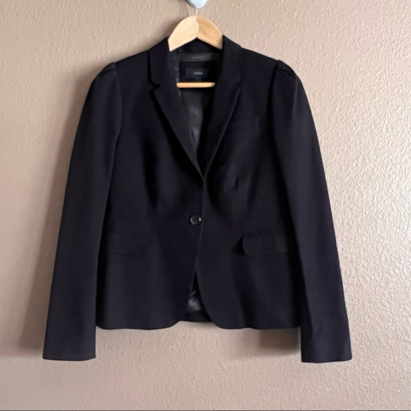 J Crew One Button Black Blazer Size 8